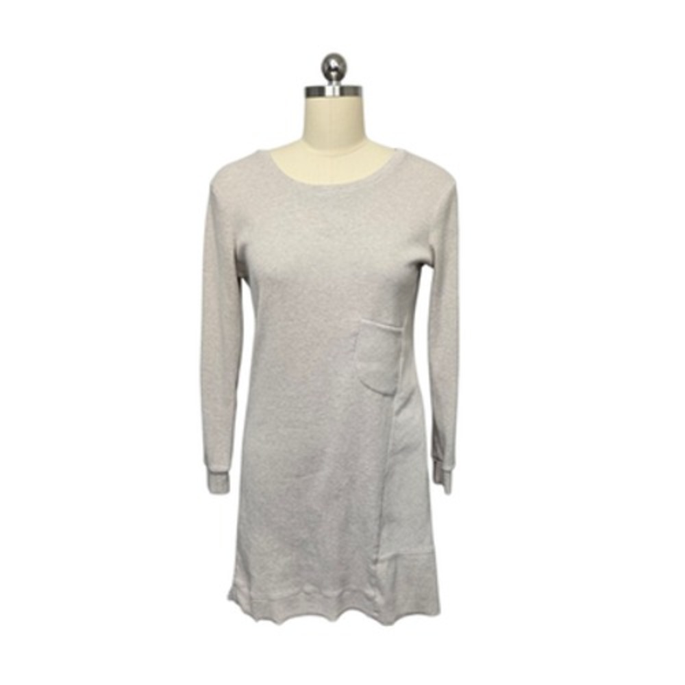 Sundance Tunic Dress Womens Small Gray Waffle‎ Knit Thermal Long Sleeve Pocket